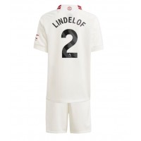 Camisa de Futebol Manchester United Victor Lindelof #2 Equipamento Alternativo Infantil 2023-24 Manga Curta (+ Calças curtas)